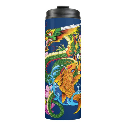 Groene Chinese Draak Koi Thermosbeker (Voorkant)