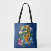 Groene Chinese Draak Koi Tote Bag (Voorkant)