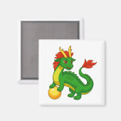 Groene Chinese Draak Magneet (Voorkant / Achterkant)