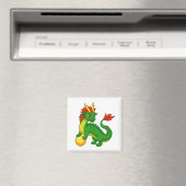 Groene Chinese Draak Magneet (Insitu (Vaatwasser))