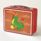 Groene Chinese Draak op Rood (Voorkant)
