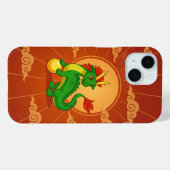 Groene Chinese Draak op Rood Case-Mate iPhone Case (Achterkant (horizontaal))