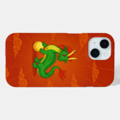 Groene Chinese Draak op Rood Case-Mate iPhone Case (Achterkant (horizontaal))