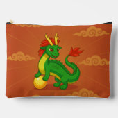 Groene Chinese Draak op Rood Etui (Voorkant)