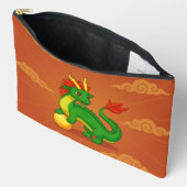 Groene Chinese Draak op Rood Etui (Open)