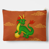 Groene Chinese Draak op Rood Etui (Achterkant)