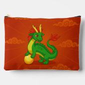 Groene Chinese Draak op Rood Etui (Voorkant)
