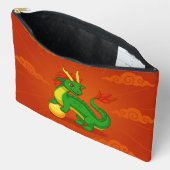 Groene Chinese Draak op Rood Etui (Open)