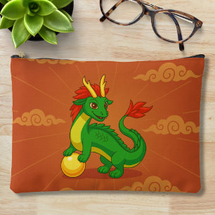 Groene Chinese Draak op Rood Etui