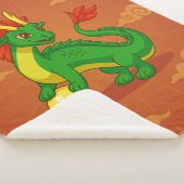 Groene Chinese Draak op Rood Sherpa Deken (3/4)