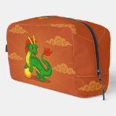 Groene Chinese Draak op Rood Toilettasje (Rechterhoek)