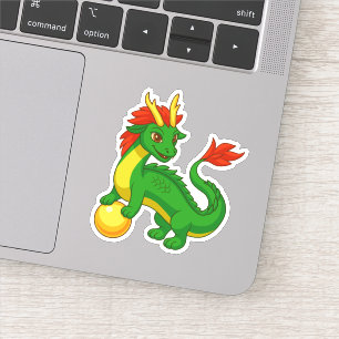 Groene Chinese Draak Sticker