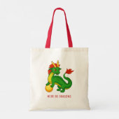 Groene Chinese Draak Tote Bag (Achterkant)