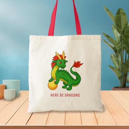 Groene Chinese Draak Tote Bag