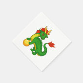Groene Chinese Draak V2 Servet (Hoek)