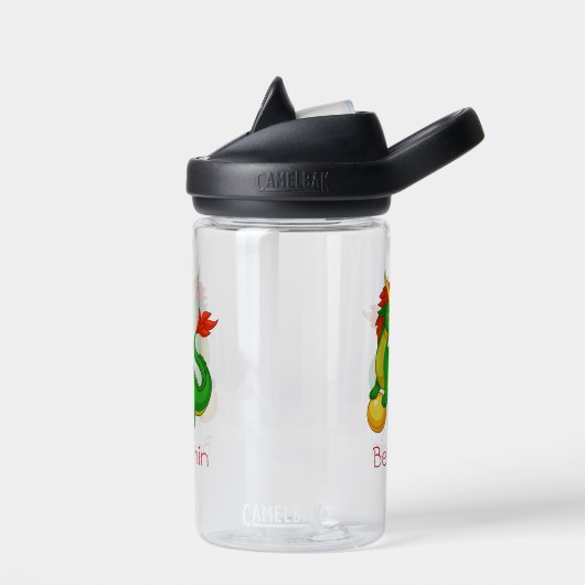 Groene Chinese Dragon aangepaste naam Waterfles (Links)