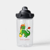 Groene Chinese Dragon aangepaste naam Waterfles (Achterkant)