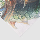 Groene Chinese Dragon Illustratie Decoupage Tissuepapier (Detail)