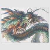 Groene Chinese Dragon Illustratie Decoupage Tissuepapier (Voorkant)