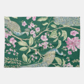 Groene Chinoiserie pauw bloemig Theedoek (Horizontaal)