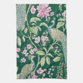 Groene Chinoiserie pauw bloemig Theedoek (Verticaal)