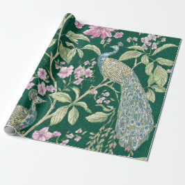 Groene Chinoiserie pauwenbloem elegante decoupage Cadeaupapier