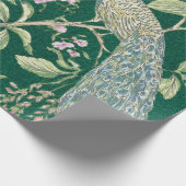 Groene Chinoiserie pauwenbloem elegante decoupage Cadeaupapier (Hoek)
