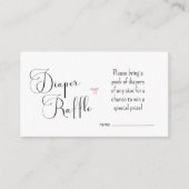 Groene Chinoiserie Roze Bow Luier Raffle Kaart (Voorkant)