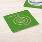 Groene Cho Ku Rei Reiki Symbool Onderzetters (Schuin)