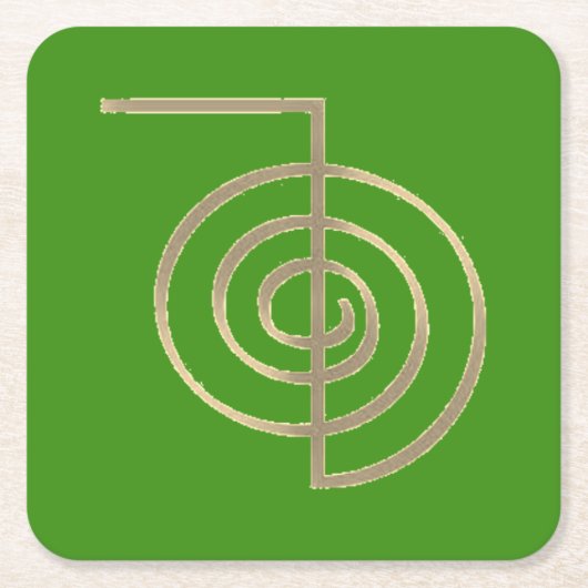 Groene Cho Ku Rei Reiki Symbool Onderzetters (Voorkant)