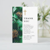 Groene Christelijke bloemenviering van het leven Bedankkaart (Staand voorkant)