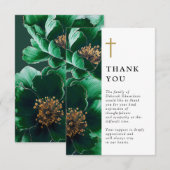 Groene Christelijke bloemenviering van het leven Bedankkaart (Voorkant / Achterkant)