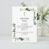 Groene Christelijke viering van het leven begrafen Bedankkaart (Staand voorkant)