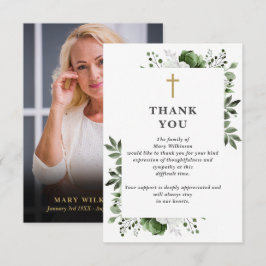 Groene Christelijke viering van het leven begrafen Bedankkaart