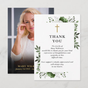 Groene Christelijke viering van het leven begrafen Bedankkaart