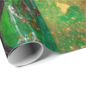 GROENE CHRISTMAS FAIRY, GOLD SPARKLES, FLORAL SWIR CADEAUPAPIER (Rol Hoek)