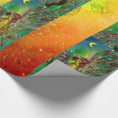 GROENE CHRISTMAS FAIRY, GOLD SPARKLES, FLORAL SWIR CADEAUPAPIER (Hoek)