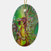 GROENE CHRISTMAS FAIRY MET EMERALD GEMSTONE KERAMISCH ORNAMENT (Links)