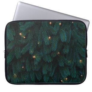 GROENE CHRISTMAS TREE MET LICHTEN LAPTOP SLEEVE