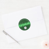 Groene Chrome kleurverloop handgemaakte Logo Sjabl Ronde Sticker (Envelop)