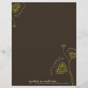 Groene Chrysant Bloemen Elegante Chic Bloemstuk Briefhoofd Ontwerp