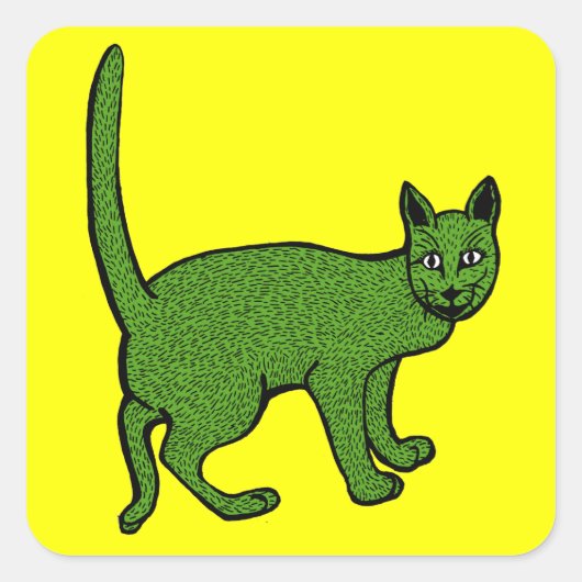groene cindarella vierkante sticker (Voorkant)