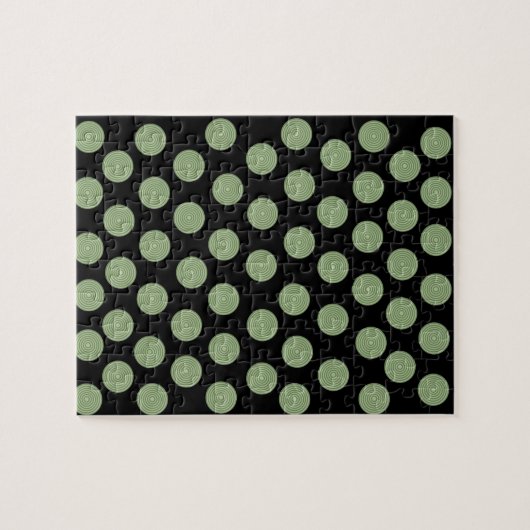 Groene Circles Jigzaag Puzzle Legpuzzel (Horizontaal)