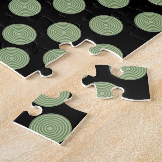 Groene Circles Jigzaag Puzzle Legpuzzel (Zijkant)