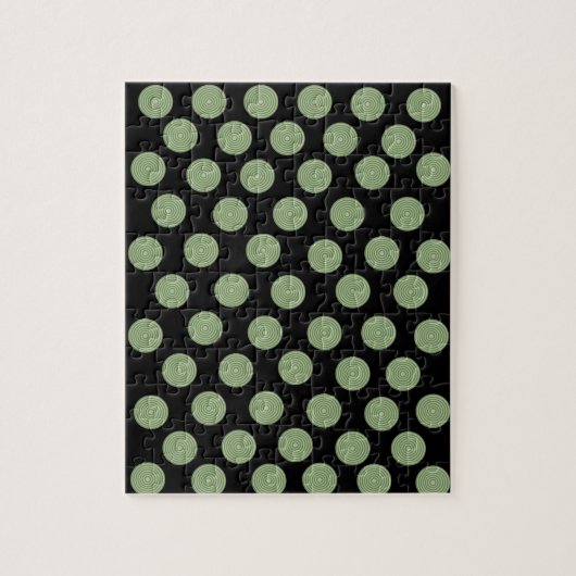 Groene Circles Jigzaag Puzzle Legpuzzel (Verticaal)