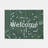 Groene Circuit Board Background Pattern Art Doorma Deurmat (Voorkant)