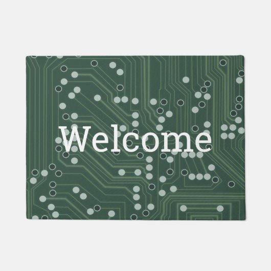 Groene Circuit Board Background Pattern Art Doorma Deurmat (Voorkant)