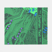 Groene Circuit Board Blanket met aangepaste tekst Fleece Deken (Voorkant (Horizontaal))
