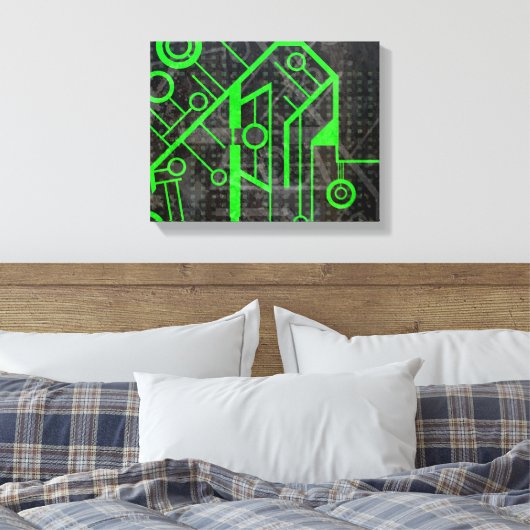 Groene Circuit Canvas Afdruk (Insitu (Slaapkamer))
