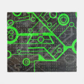 Groene Circuit Fleece Deken (Voorkant (Horizontaal))